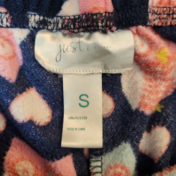 Small Womens Owl Pajamas Pants Pink And Navy Fleece - Picture 4 of 5